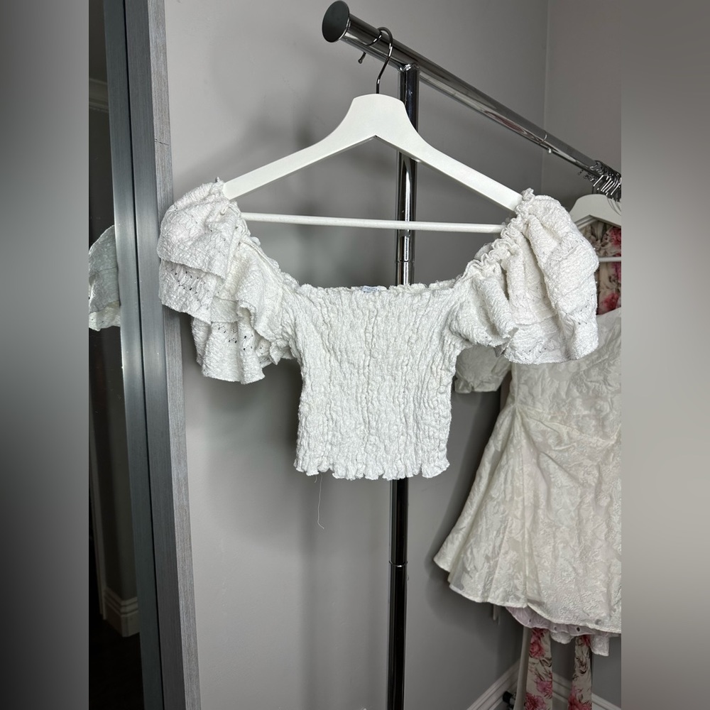 ZARA white crop top
